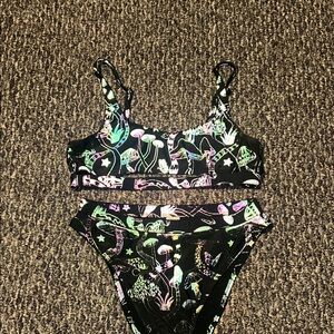 Reflective Mushroom Print 2 piece rave fit/ Bikini Set iheartraves brand